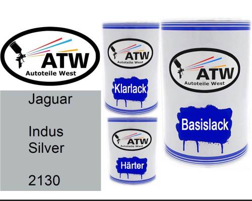 Jaguar, Indus Silver, 2130: 500ml Lackdose + 500ml Klarlack + 250ml Härter - Set, von ATW Autoteile West.
